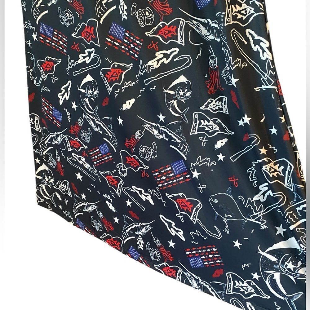 Magu Sz M Red White Blue Patriotic Fish Print Tank Style Vacation Dress - Picture 4 of 8